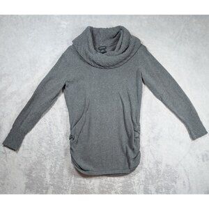 Calvin Klein Jeans Sweater Top Womens Size Medium Gray Knitted Ruched Casual